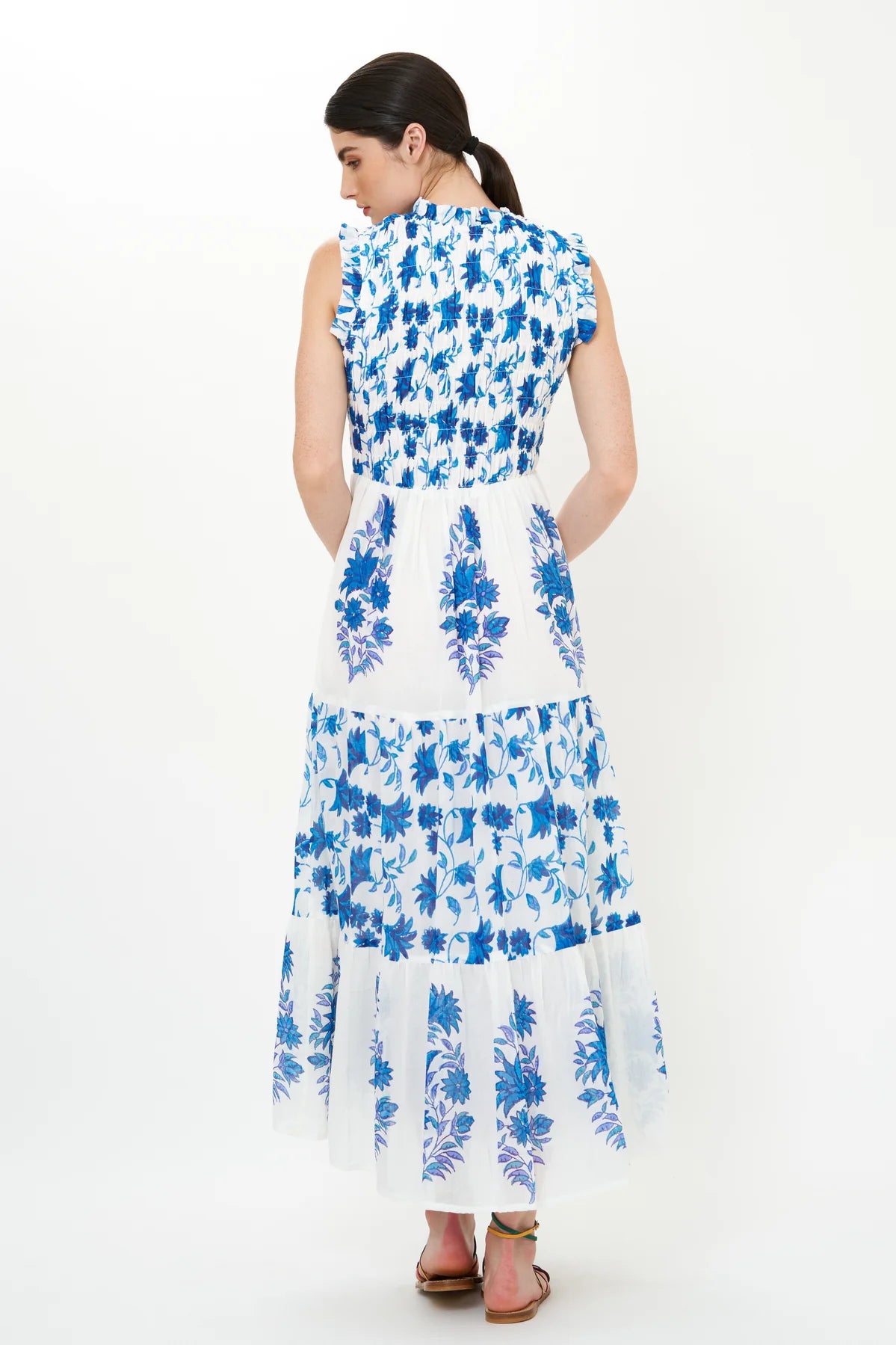 Oliphant - Sleeveless Smocked Maxi - Marion Blue