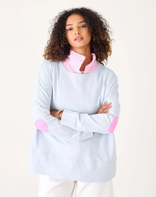 MerSea - Amour Cotton Slub Tee - Crystal Blue/Hot Pink