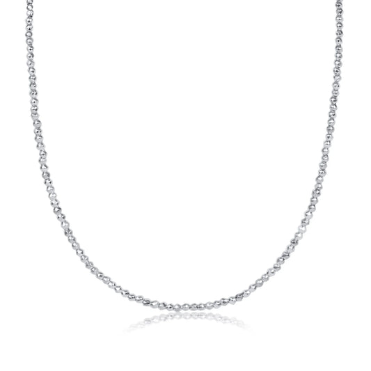 Choker Bright Silver Faceted Hematite 2MM Bead