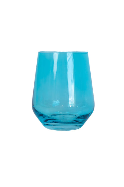 ESTELLE COLORED WINE STEMLESS - SET OF 6 {OCEAN BLUE}