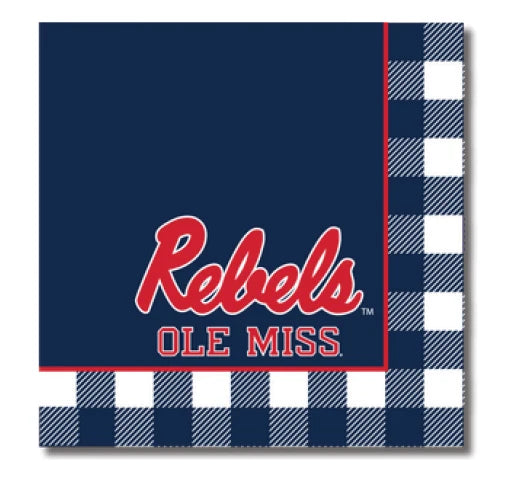Checkerboard Full Color Napkins - Ole Miss Rebels