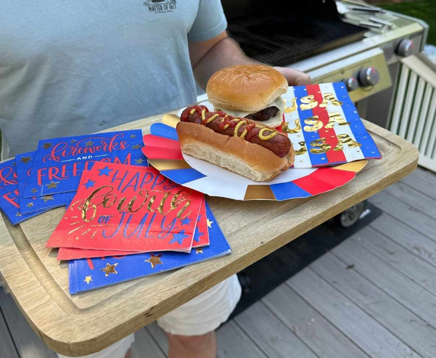 Modern Patriotic Cocktail Napkins Fireworks (20 Ct)