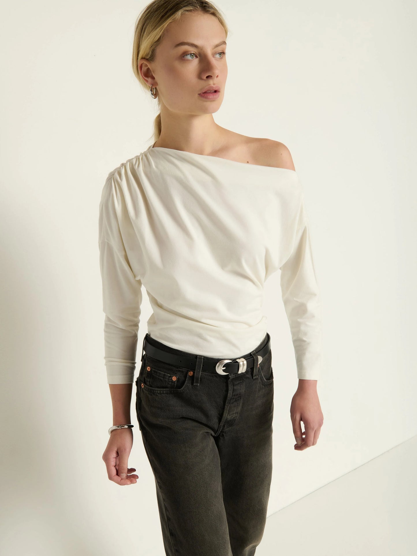 Pietra Off Shoulder Top - Porcelain
