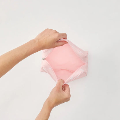 Medium Patterned Toiletry Bag - Tossed Pink Hearts