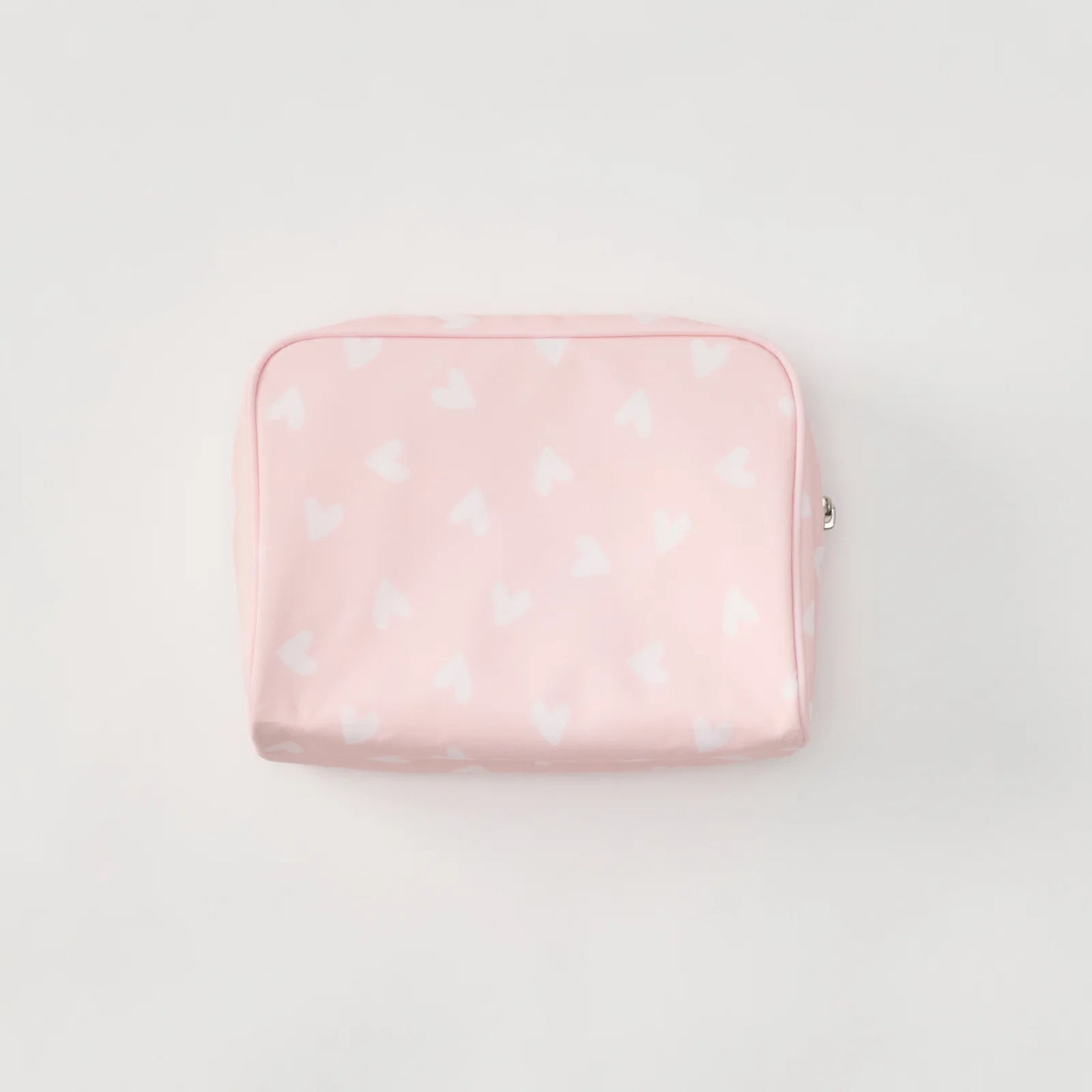 Medium Patterned Toiletry Bag - Tossed Pink Hearts