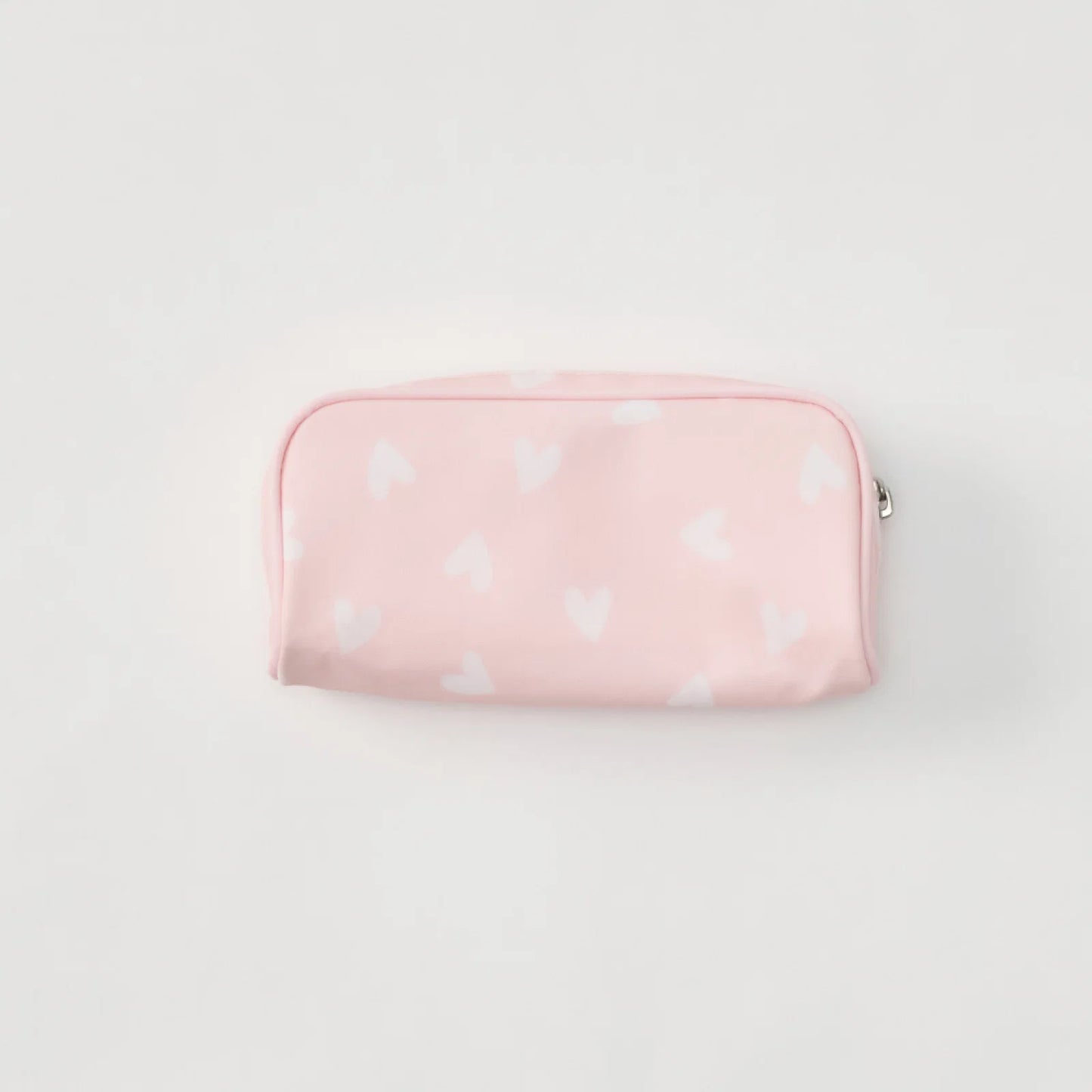 Small Patterned Toiletry Bag - Tossed Pink Hearts