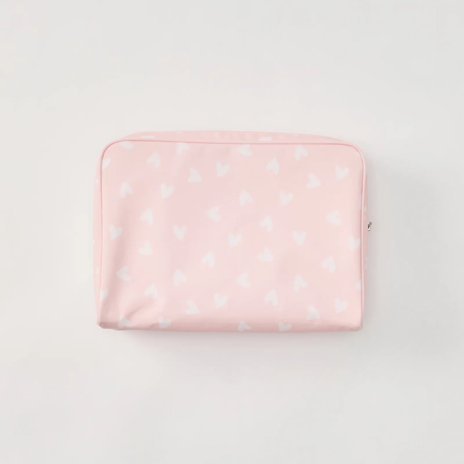 Large Patterned Toiletry Bag - Tossed Pink Hearts