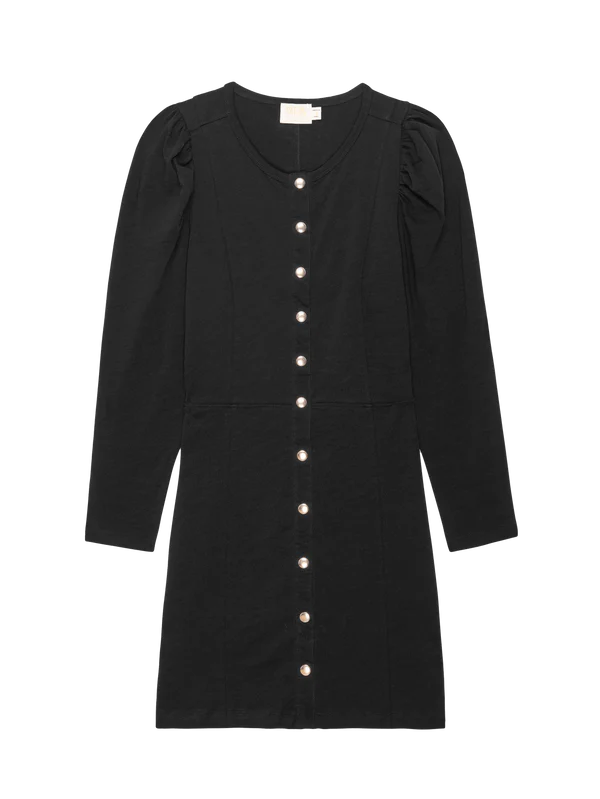 NATION LTD - Rae Placket Front Dress - Jet Black