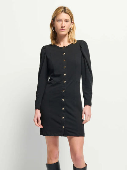 NATION LTD - Rae Placket Front Dress - Jet Black