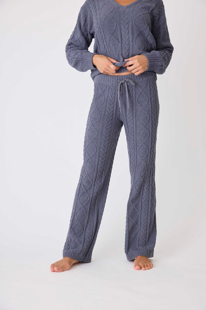 P.J. Salvage - Chenille Cozy Cable Lounge Pant - Charcoal