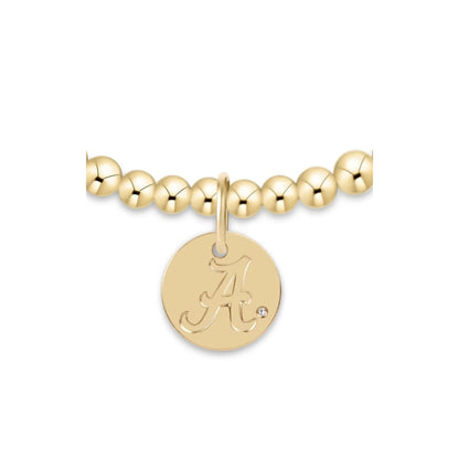 eCollegiate Classic Gold 3mm Bracelet - Alabama Disc