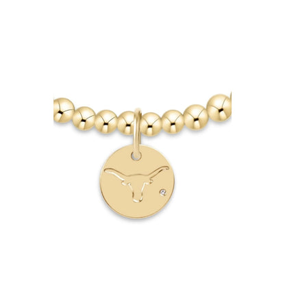eCollegiate Classic Gold 3mm Bracelet - UT Austin Disc