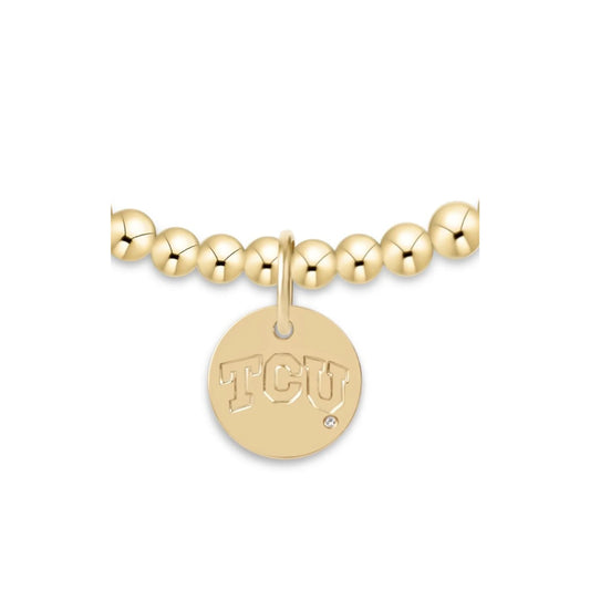 eCollegiate Classic Gold 3mm Bracelet - TCU Disc