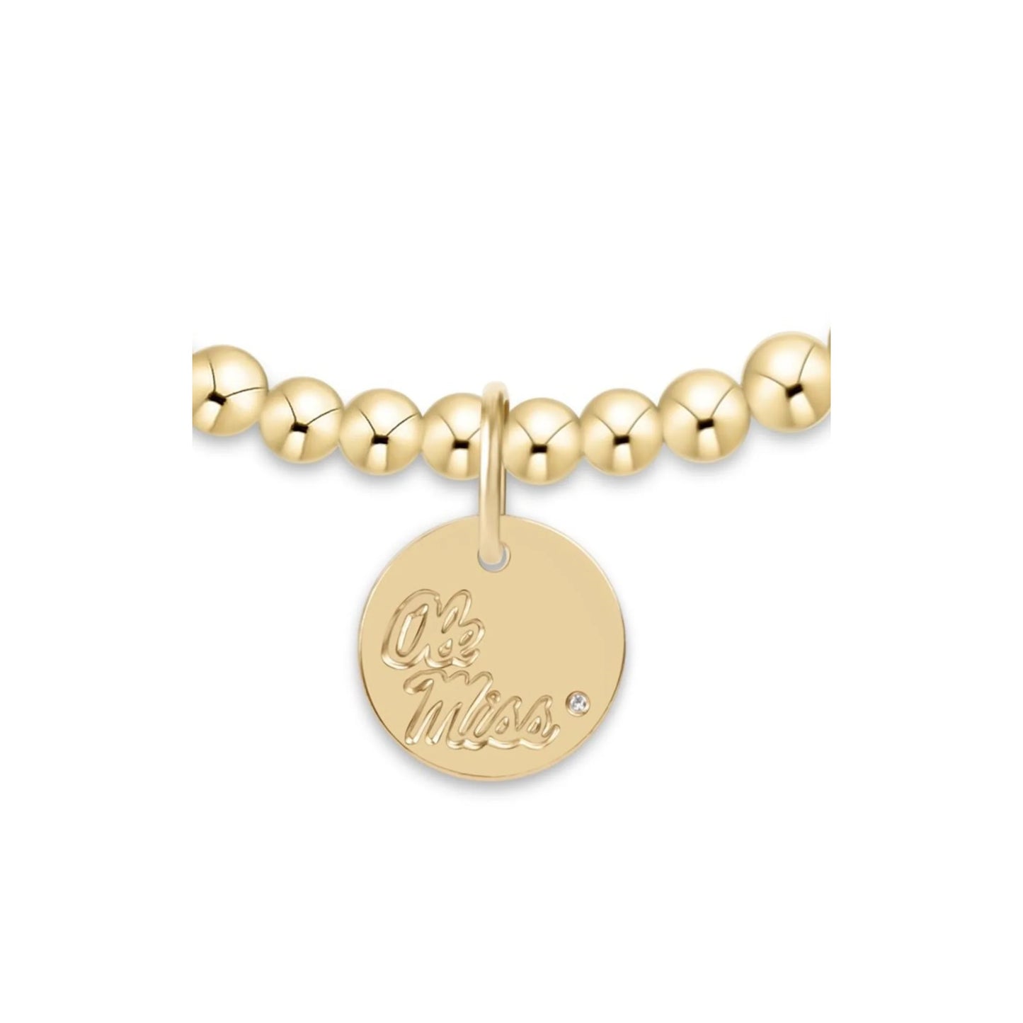 eCollegiate Classic Gold 3mm Bracelet - Ole Miss Disc