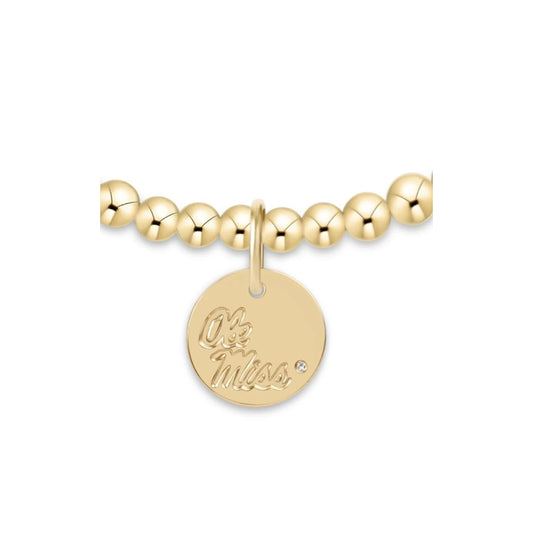eCollegiate Classic Gold 3mm Bracelet - Ole Miss Disc