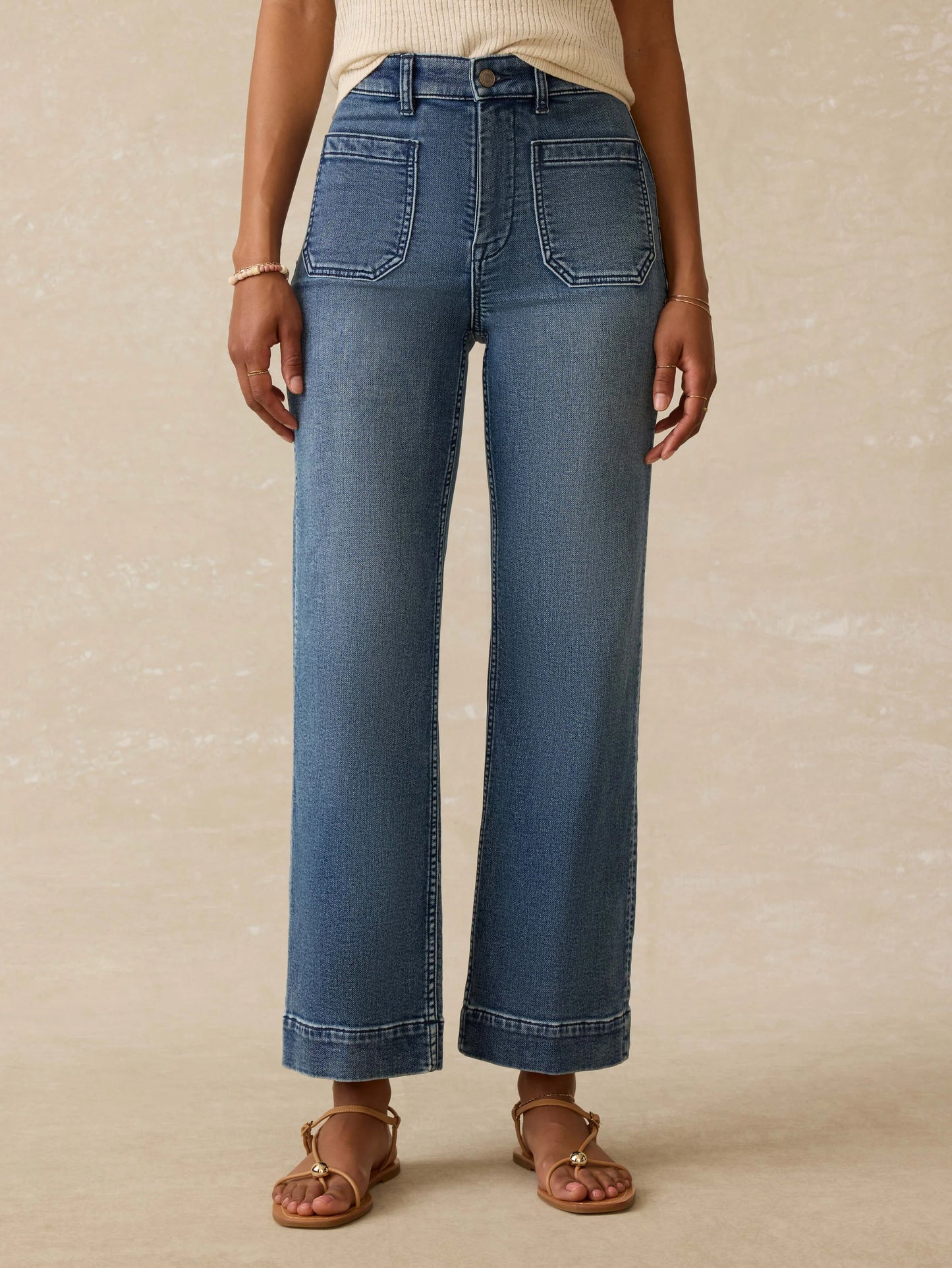 Stretch Terry Patch Pocket Ankle Pant - Riverton Wash