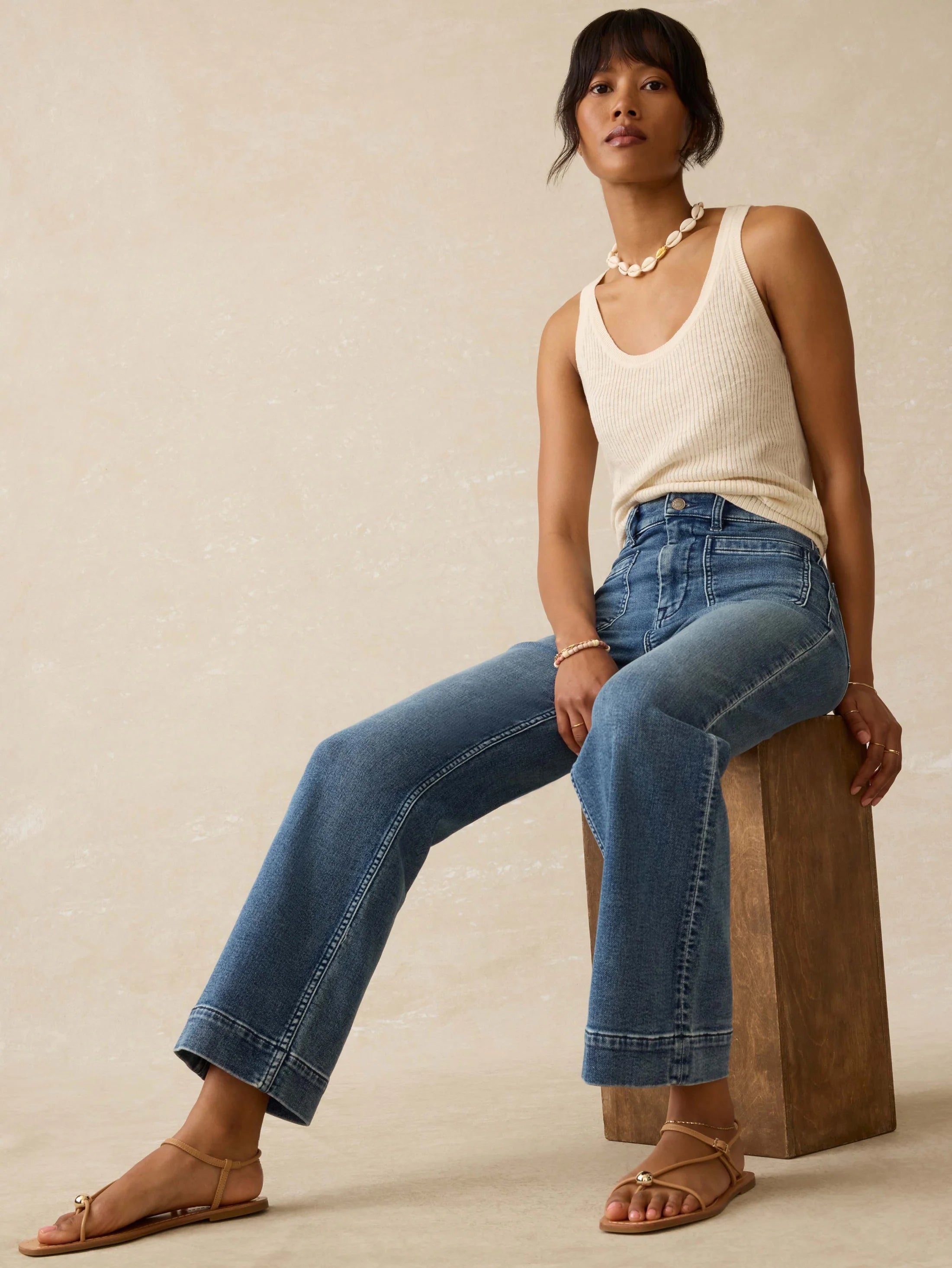 Stretch Terry Patch Pocket Ankle Pant - Riverton Wash
