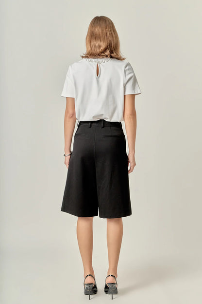 Bow Bead Detail Top - White
