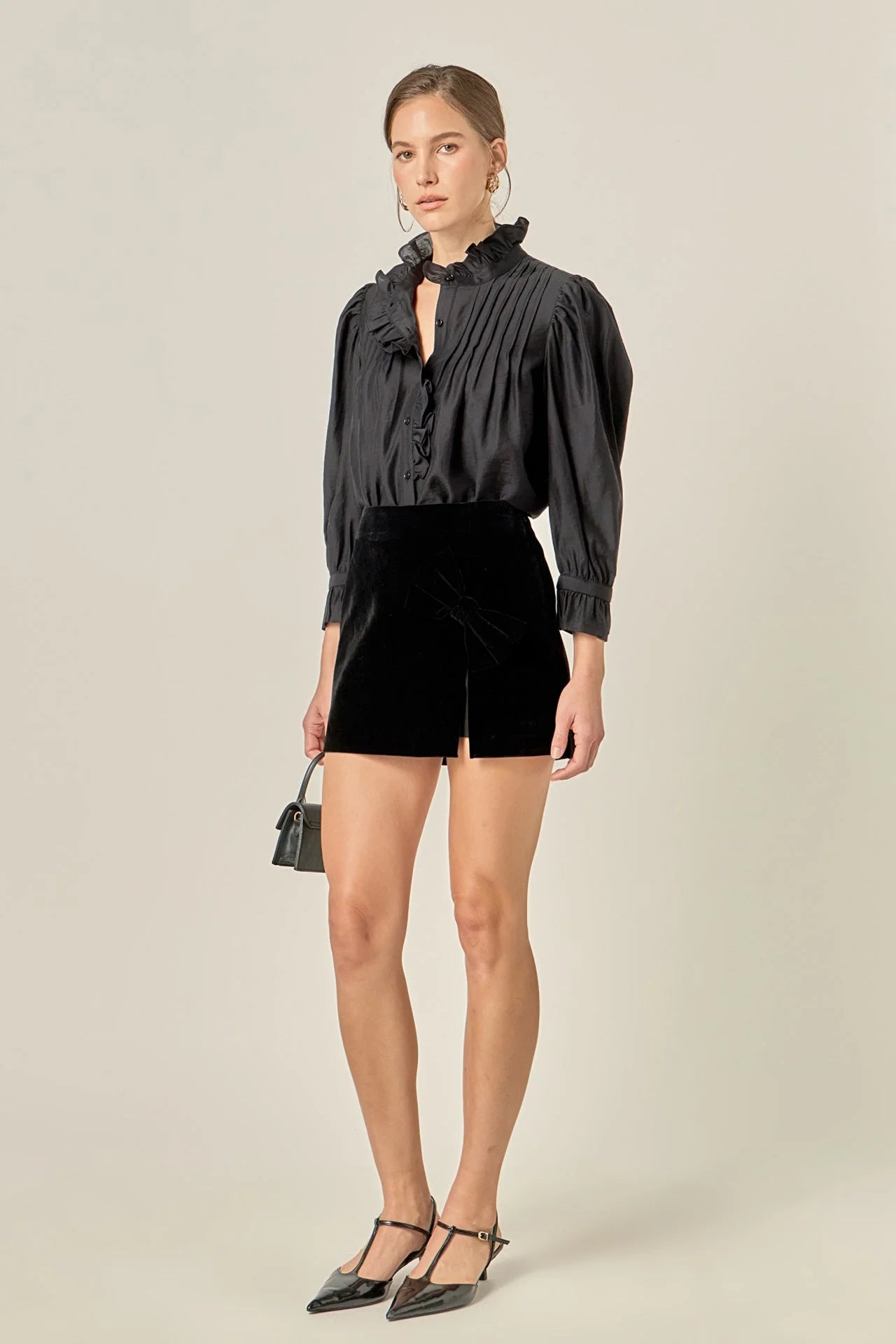Ruffle Detailed Blouse - Black