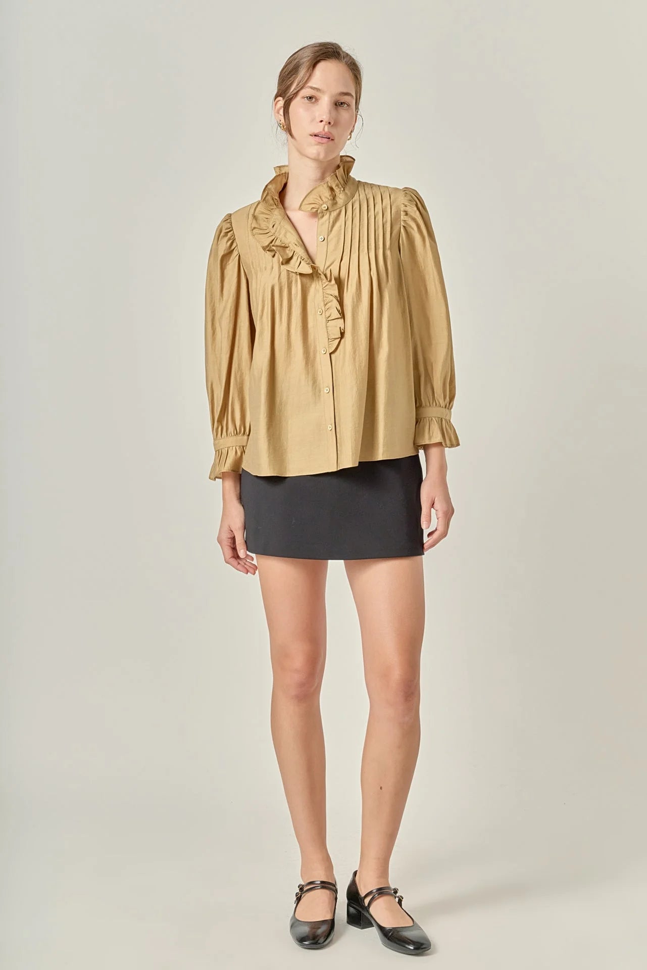 Ruffle Detailed Blouse - Olive