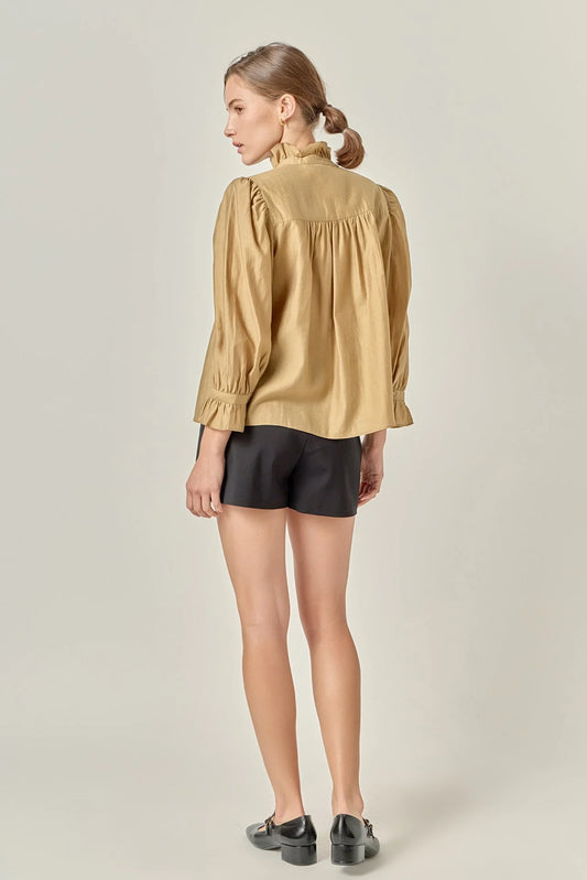 Ruffle Detailed Blouse - Olive