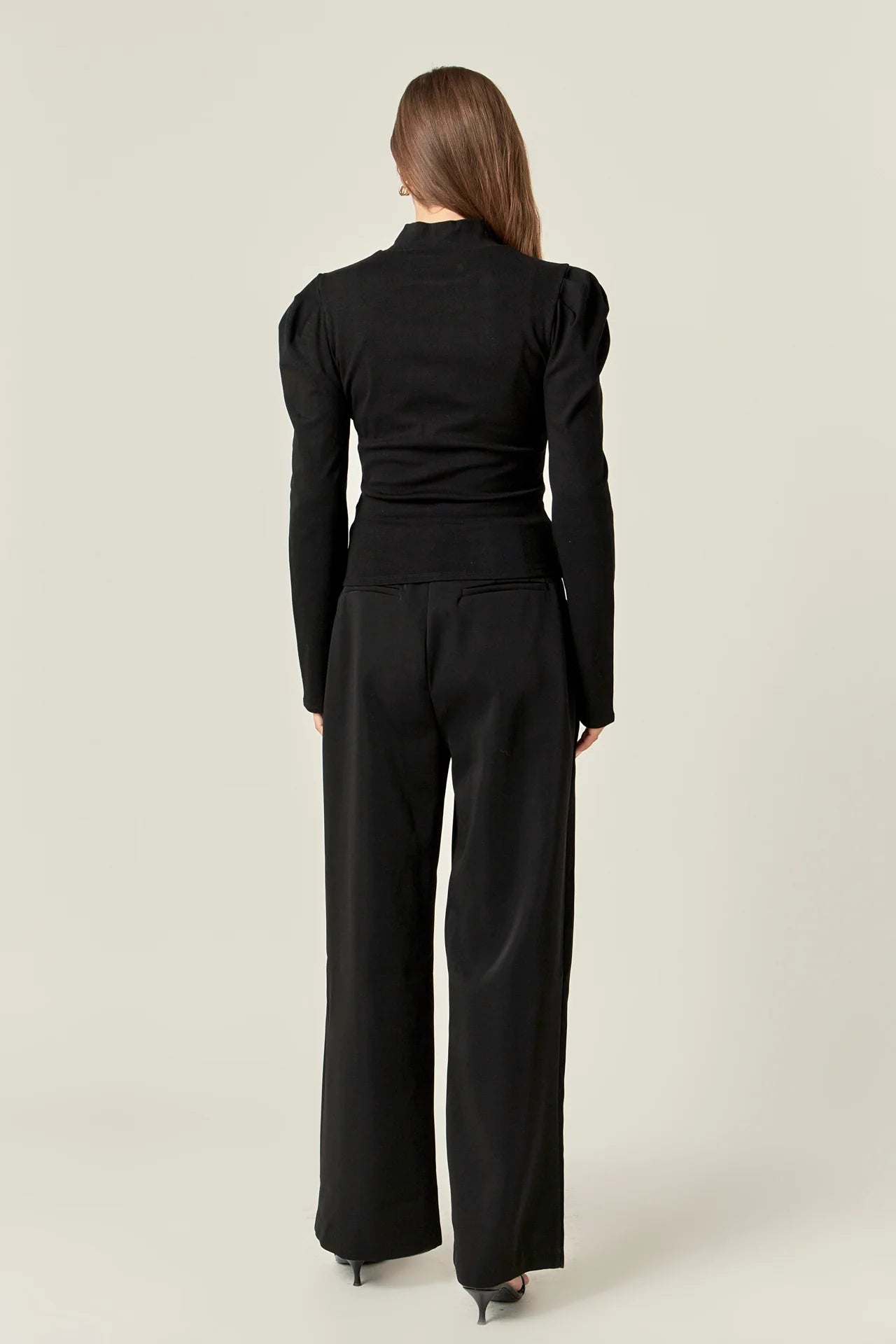 English Factory - Turtle Neck Rib Top - Black