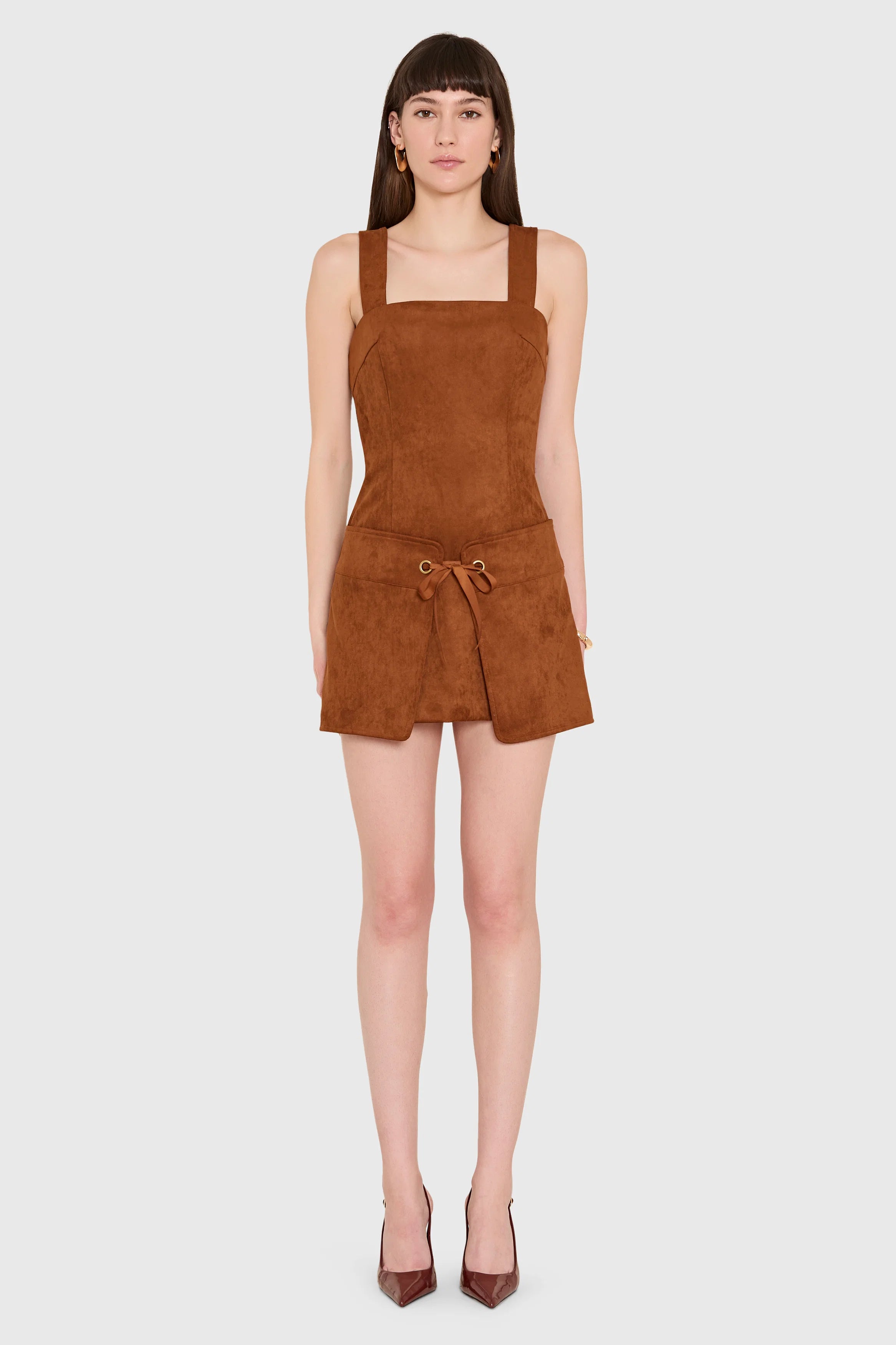 Robin Romper in Suede - Chestnut