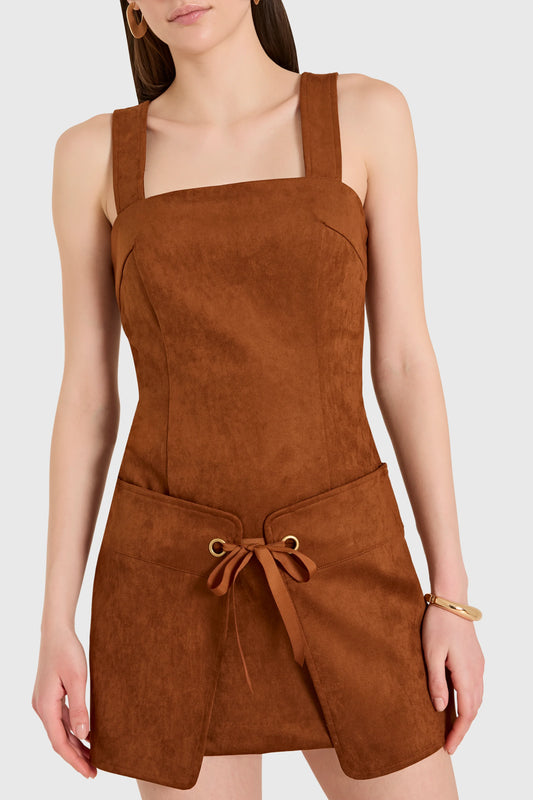 Robin Romper in Suede - Chestnut