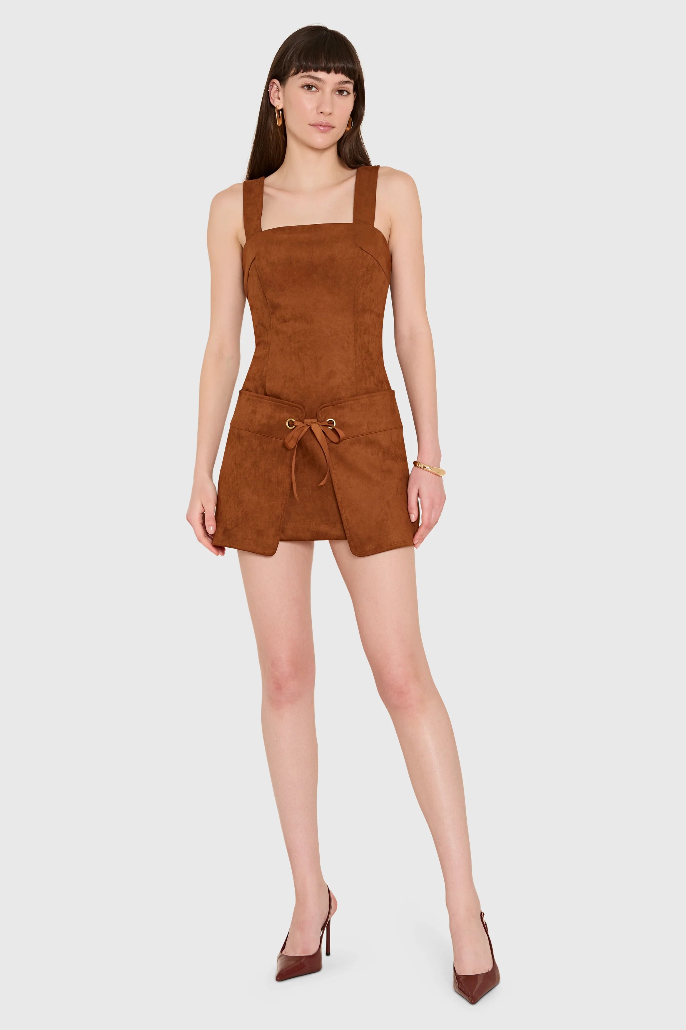 Robin Romper in Suede - Chestnut