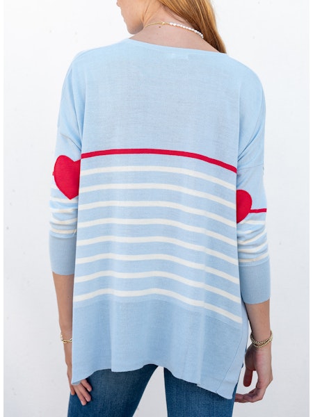 MerSea - Amour Sweater - Chill Blue/Scarlet