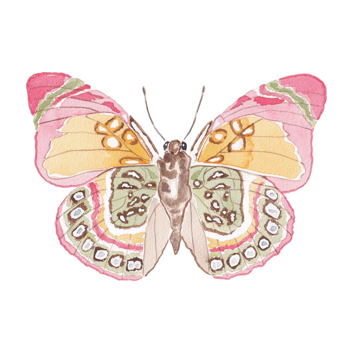 Pink and Green Butterfly Acrylic Art Block