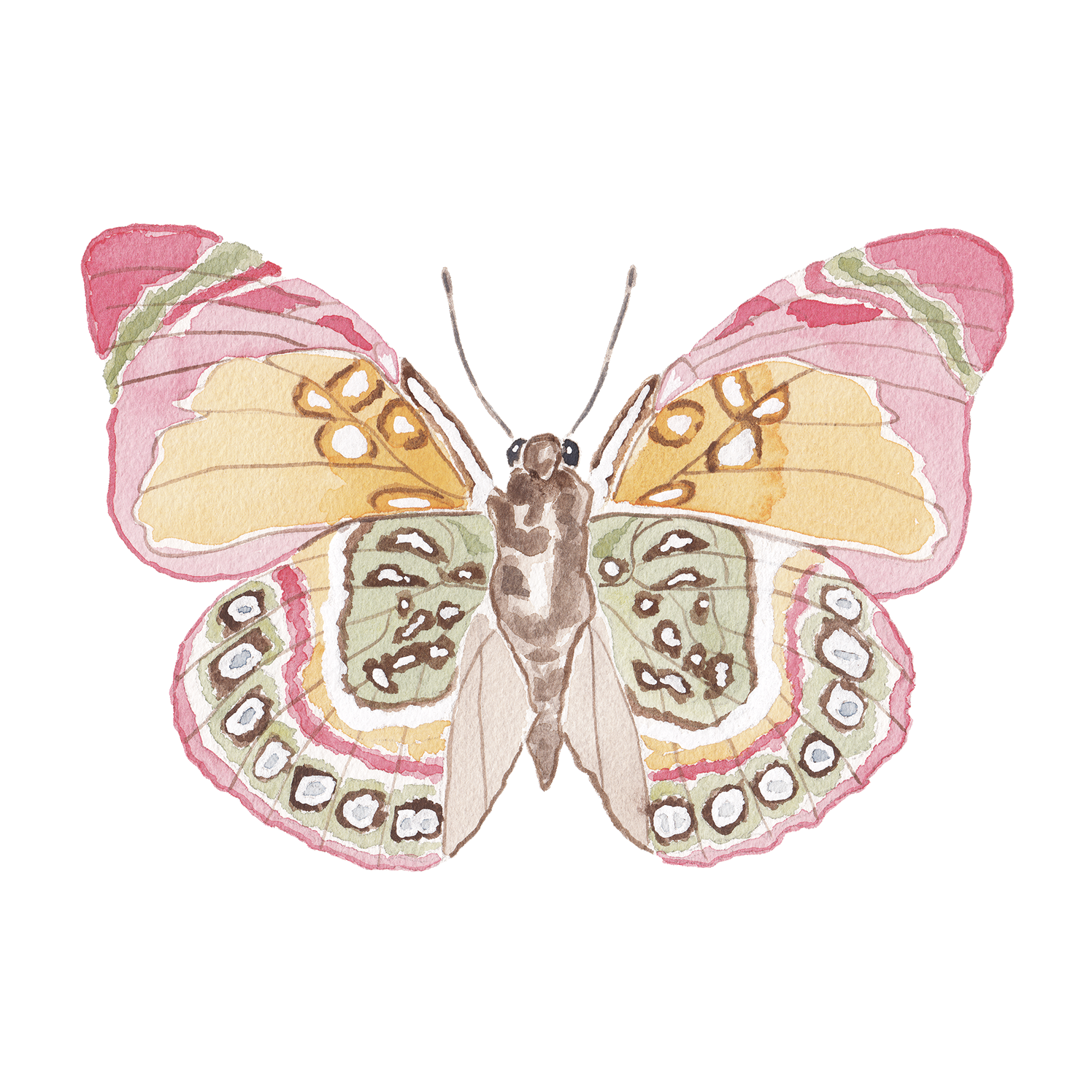 Pink and Green Butterfly Acrylic Art Block