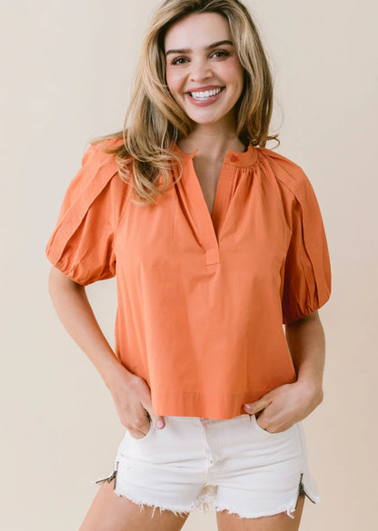 LaRoque - Henley Blouse - Orange