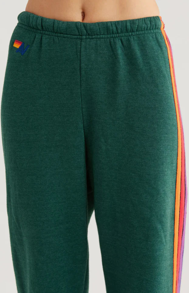 Aviator Nation - 5 Stripe Sweatpants - Forest/Purple Orange