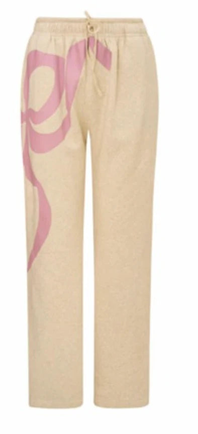 Elma Winding Bow Sweatpants - Oatmeal