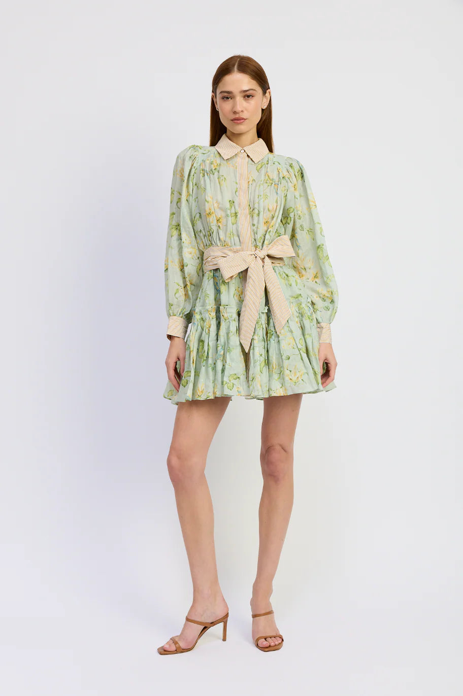 Rylee Mini Dress - Sage Olive Yellow