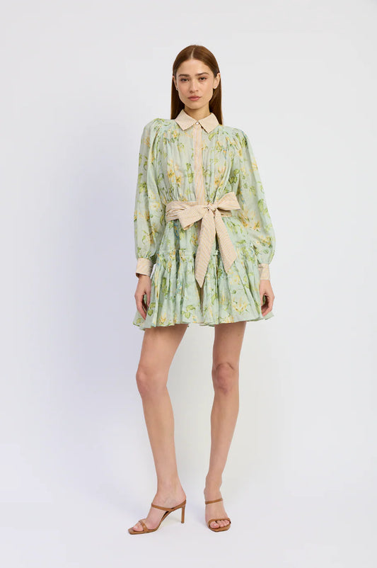 Rylee Mini Dress - Sage Olive Yellow