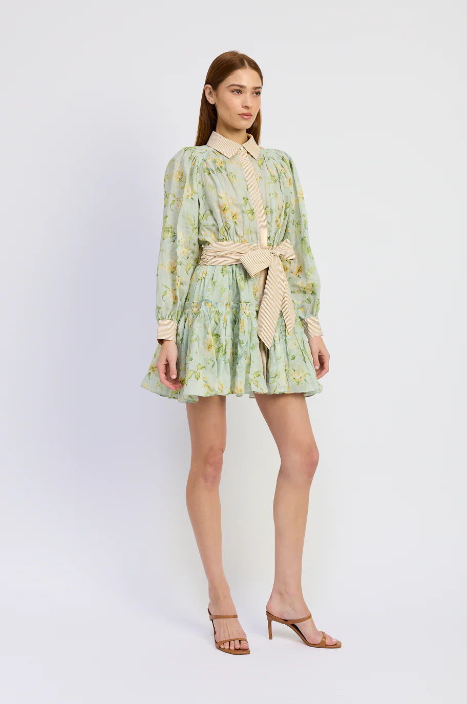 Rylee Mini Dress - Sage Olive Yellow