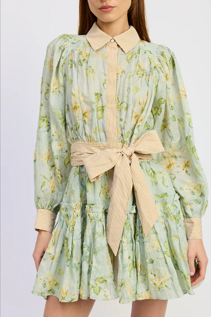 Rylee Mini Dress - Sage Olive Yellow