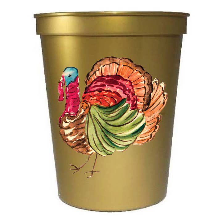 Gold Stadium Turkey Thanksgiving Cups