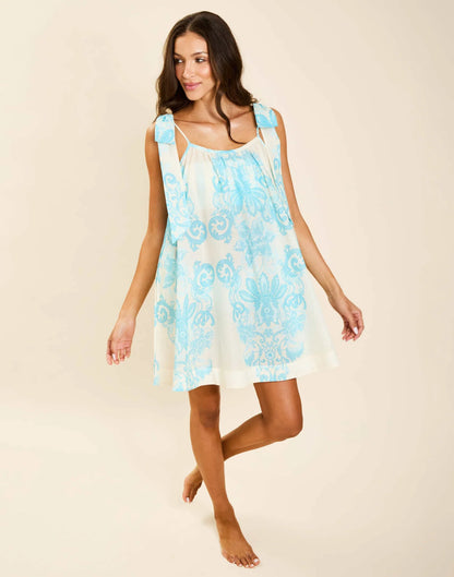 Solenn Mini Dress - Aegean Flourish