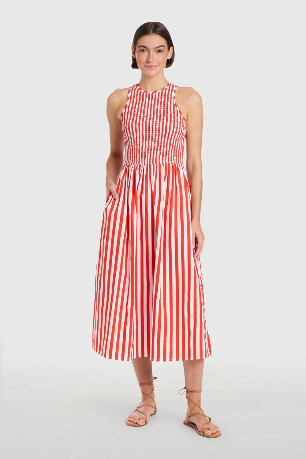 Stroll Dress - Red Stripes