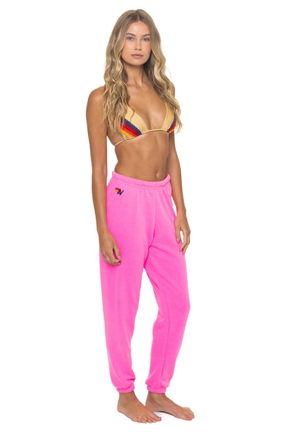 BOLT STITCH SWEATPANTS - NEON PINK // NEON PURPLE