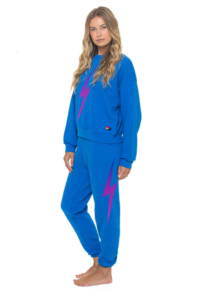 BOLT FADE RELAXED CREW SWEATSHIRT - OCEAN // PINK // PURPLE