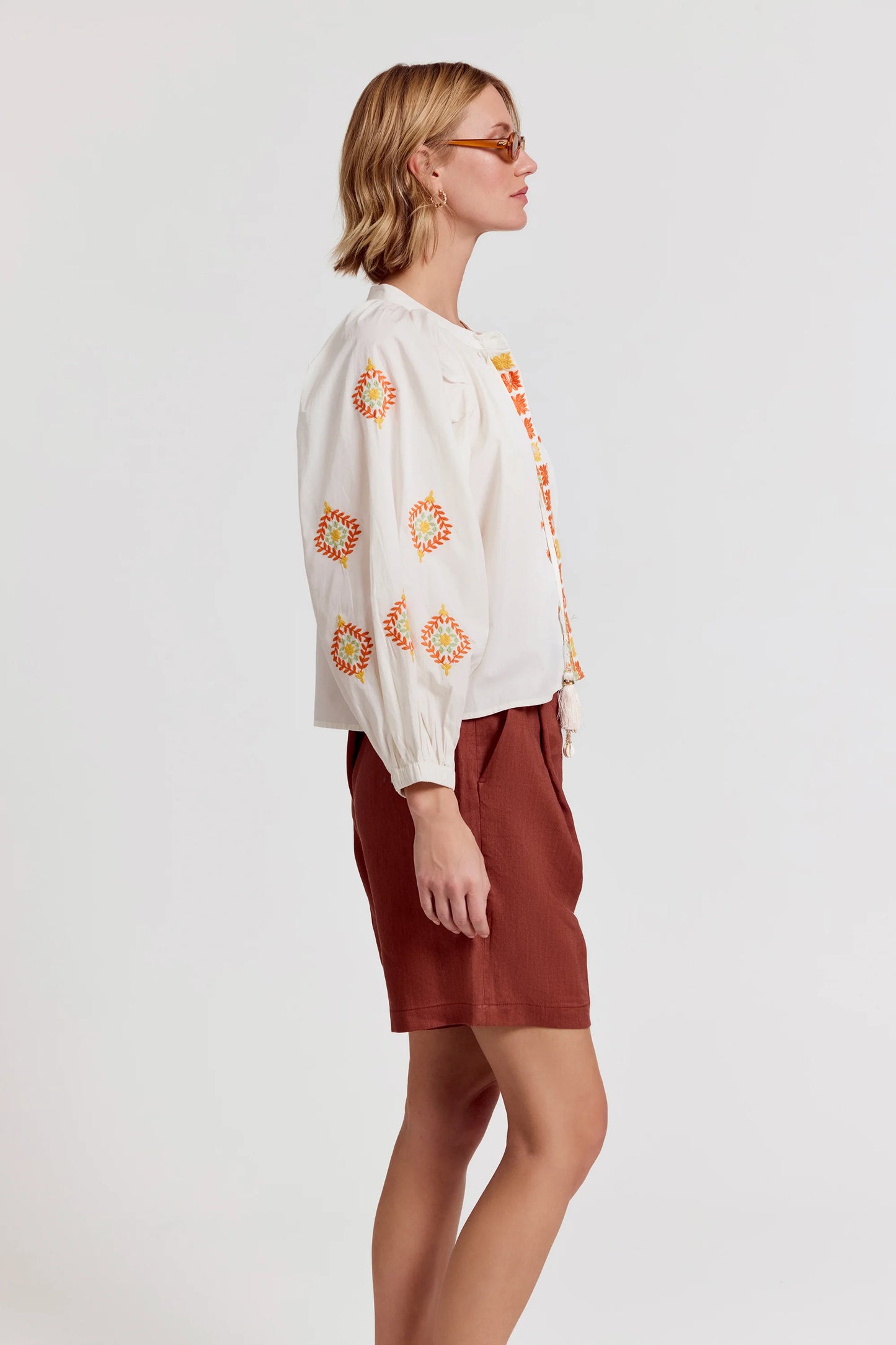 The Shirt - The Minka Shirt - Cream/Orange