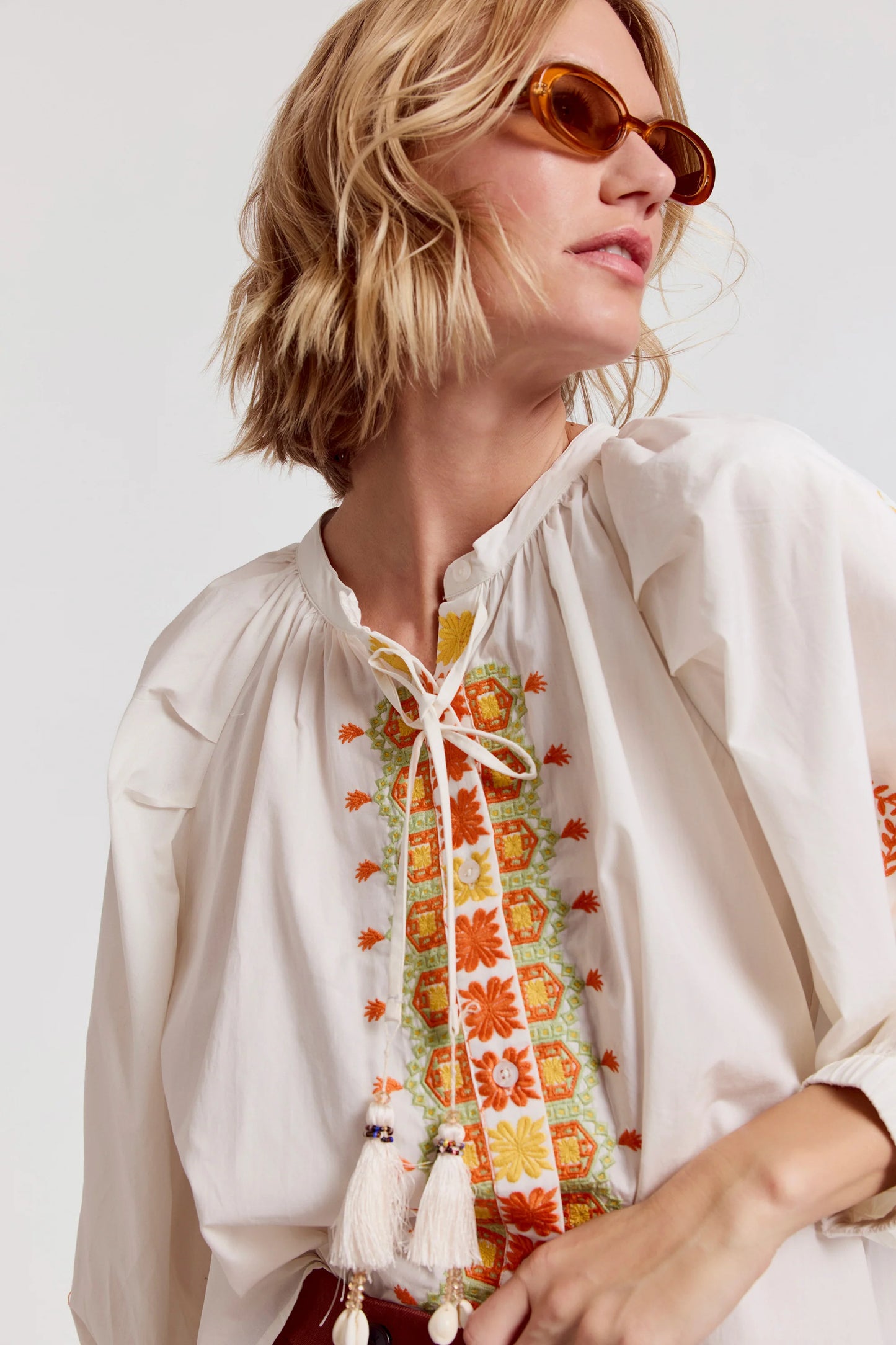 The Shirt - The Minka Shirt - Cream/Orange