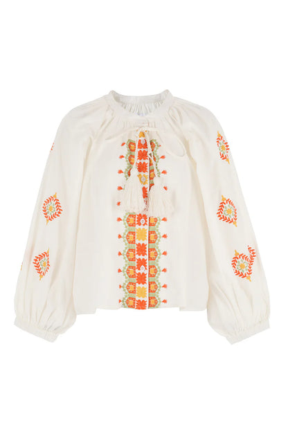 The Shirt - The Minka Shirt - Cream/Orange