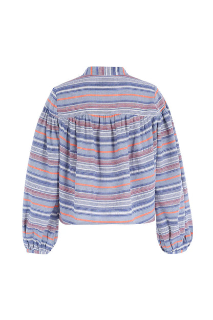 The Shirt - The Logan Shirt - Blue/Orange Stripe