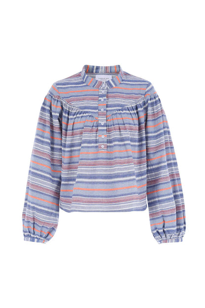 The Shirt - The Logan Shirt - Blue/Orange Stripe