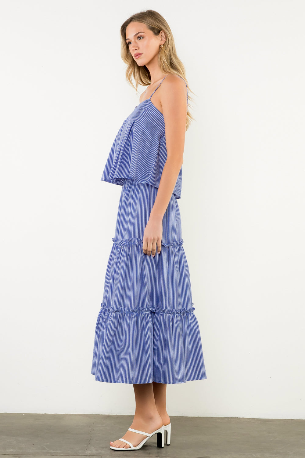 Long Striped Skirt - Blue